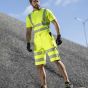Ardon H5937 Signal+ Hi-Viz Korte Werkbroek | Geel/Zwart | op model