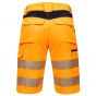 Ardon H5966 Signal+ Hi-Viz Korte Werkbroek | Oranje/Zwart | achteraanzicht