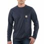 Carhartt K126 Dearborn Pocket T-shirt Lange Mouwen | Navy | op model
