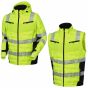 JAK Workwear 11138 Hi-Vis 2-in-1 Jack/Bodywarmer | Geel | vooraanzicht