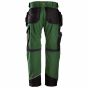 Snickers Canvas Werkbroek met Holsterzakken | SKU 6214 | Groen/Zwart | Achteraanzicht