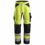 Snickers 6131 High-Vis Werkbroek+ | Fluorescerend Geel-Navy | Vooraanzicht