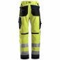 Snickers 6131 High-Vis Werkbroek+ | Fluorescerend Geel-Navy | Achteraanzicht