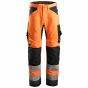 Snickers 6131 High-Vis Werkbroek+ | Fluorescerend Oranje-Grijs | Vooraanzicht