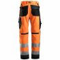 Snickers 6131 High-Vis Werkbroek+ | Fluorescerend Oranje-Grijs | achteraanzicht