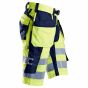 Snickers 6933 High-Vis Korte Werkbroek+ | Fluorescerend Geel/Navy | zijaanzicht rechts