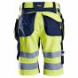 Snickers 6933 High-Vis Korte Werkbroek+ | Fluorescerend Geel/Navy | achteraanzicht