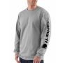 Carhartt EK231 EK231 Relaxed Fit Long Sleeve T-shirt | Lichtgrijs | model vooraanzicht