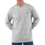Carhartt K126 Dearborn Pocket T-shirt Lange Mouwen | Heather Grey | op model