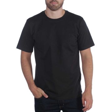 Carhartt 104264 Dearborn Relaxed Fit Heavyweight Short Sleeve T-shirt | Zwart | op model