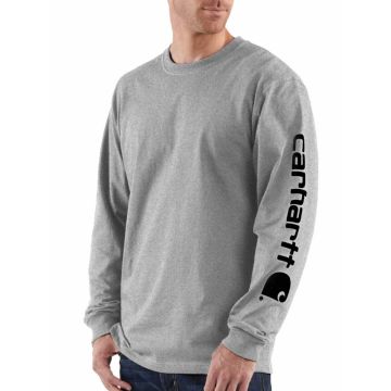 Carhartt EK231 EK231 Relaxed Fit Long Sleeve T-shirt | Lichtgrijs | model vooraanzicht