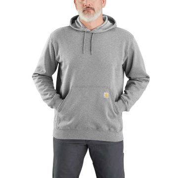 Carhartt K121 Loose Fit Midweight Hooded Sweatshirt | Gemêleerd grijs | model vooraanzicht