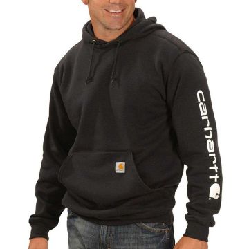 Carhartt K288 Loose Fit Midweight Logo Sleeve Graphic Sweatshirt | Zwart | model vooraanzicht