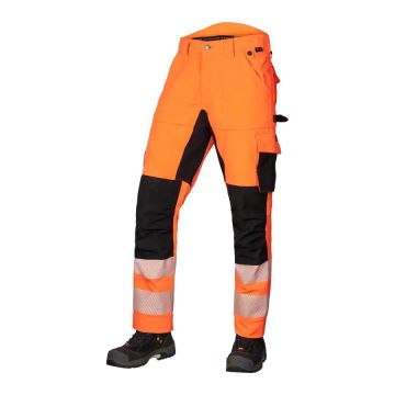 JAK 11119 Hi-Vis 4-Way Stretch Werkbroek | Fluorescerend Oranje / Zwart | vooraanzicht