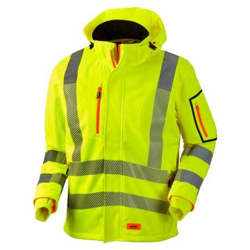 JAK 11135 Hi-Vis Softshell Jack | Fluorescerend Geel | vooraanzicht