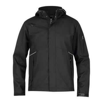 Texstar FJ80 Hooded Softshell 3-L | Mannen | Zwart | Driekwartsaanzicht | SKU FJ80199000
