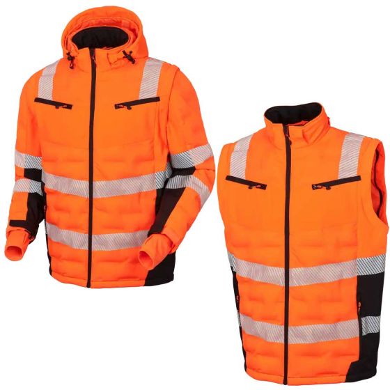 JAK Workwear 11138 Hi-Vis 2-in-1 Jack/Bodywarmer | Oranje | vooraanzicht