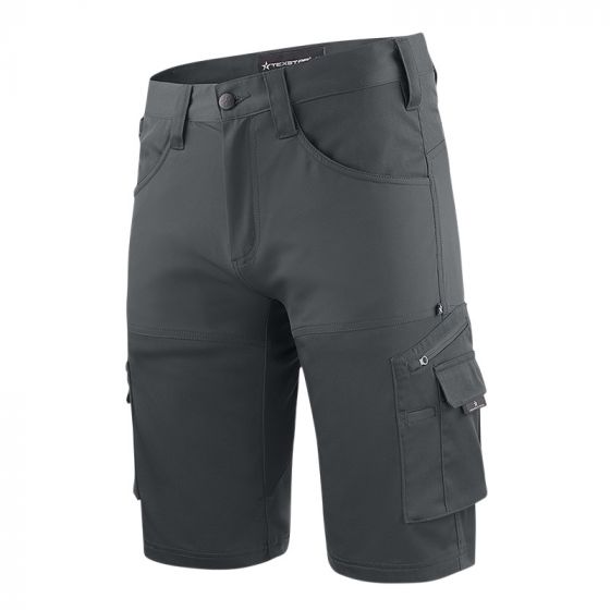 Texstar FS12 Duty Stretch Shorts | Mannen | Grijs | Driekwartsaanzicht