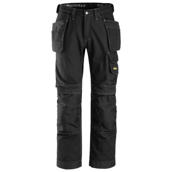 Snickers Comfort Cotton Werkbroek met Holsterzakken | SKU 3215 | Zwart | Vooraanzicht