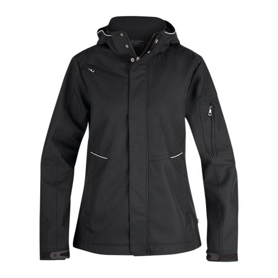 Texstar WJ80 Hooded Softshell | Dames | Zwart | Vooraanzicht | SKU WJ80199000