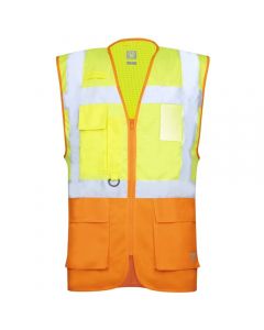 Ardon H5928 Signal Hi-Viz Hesje Met Rits | Geel/Oranje | vooraanzicht