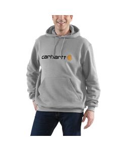 Carhartt 100074 Loose Fit Midweight Logo Graphic Sweatshirt | Heather Grey | model vooraanzicht