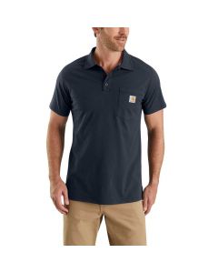 Carhartt Force™ Relaxed Fit Midweight Short-Sleeve Pocket Polo | Navy | SKU 103569 | model vooraanzicht