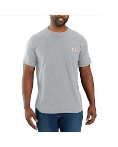 Carhartt Force™ Relaxed Fit Midweight Short-Sleeve Pocket T-shirt | Heather Grey | SKU 104616 | model vooraanzicht
