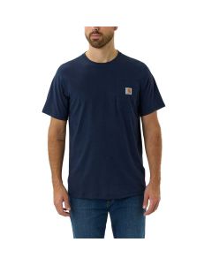 Carhartt Force™ Relaxed Fit Midweight Short-Sleeve Pocket T-shirt | Navy | SKU 104616 | model vooraanzicht