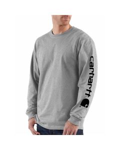 Carhartt EK231 EK231 Relaxed Fit Long Sleeve T-shirt | Lichtgrijs | model vooraanzicht
