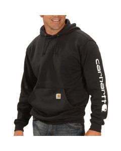 Carhartt K288 Loose Fit Midweight Logo Sleeve Graphic Sweatshirt | Zwart | model vooraanzicht