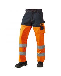 JAK 11106 Hi-Vis Werkbroek | Fluorescerend Oranje/Navy | vooraanzicht