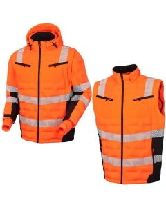 JAK Workwear 11138 Hi-Vis 2-in-1 Jack/Bodywarmer | Oranje | vooraanzicht