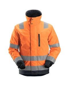 Snickers High-Vis 37.5® Isolerend Jack | SKU 1130 | Neonoranje/ Grijs | Vooraanzicht