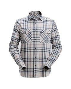 Snickers 8516 AllroundWork Licht Flanellen Shirt | Lichtgrijs | vooraanzicht