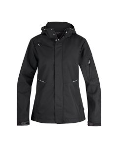 Texstar WJ80 Hooded Softshell | Dames | Zwart | Driekwartsaanzicht | SKU WJ80199000